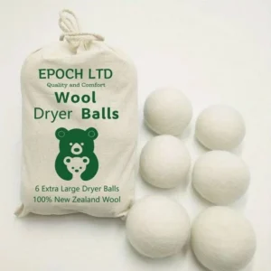 6 Extra Large Wool Dryer Balls- Natural Fabric Softener, Reusable & Eco-Friendly