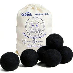 Wool Dryer Balls 6-Pack XL - Natural Reusable Laundry Fabric Softener, Reduce...