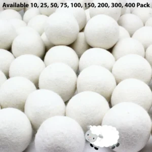 EcoJeannie Wooland Wholesale Bulk Laundry XL Premium 100% Wool Dryer Balls,